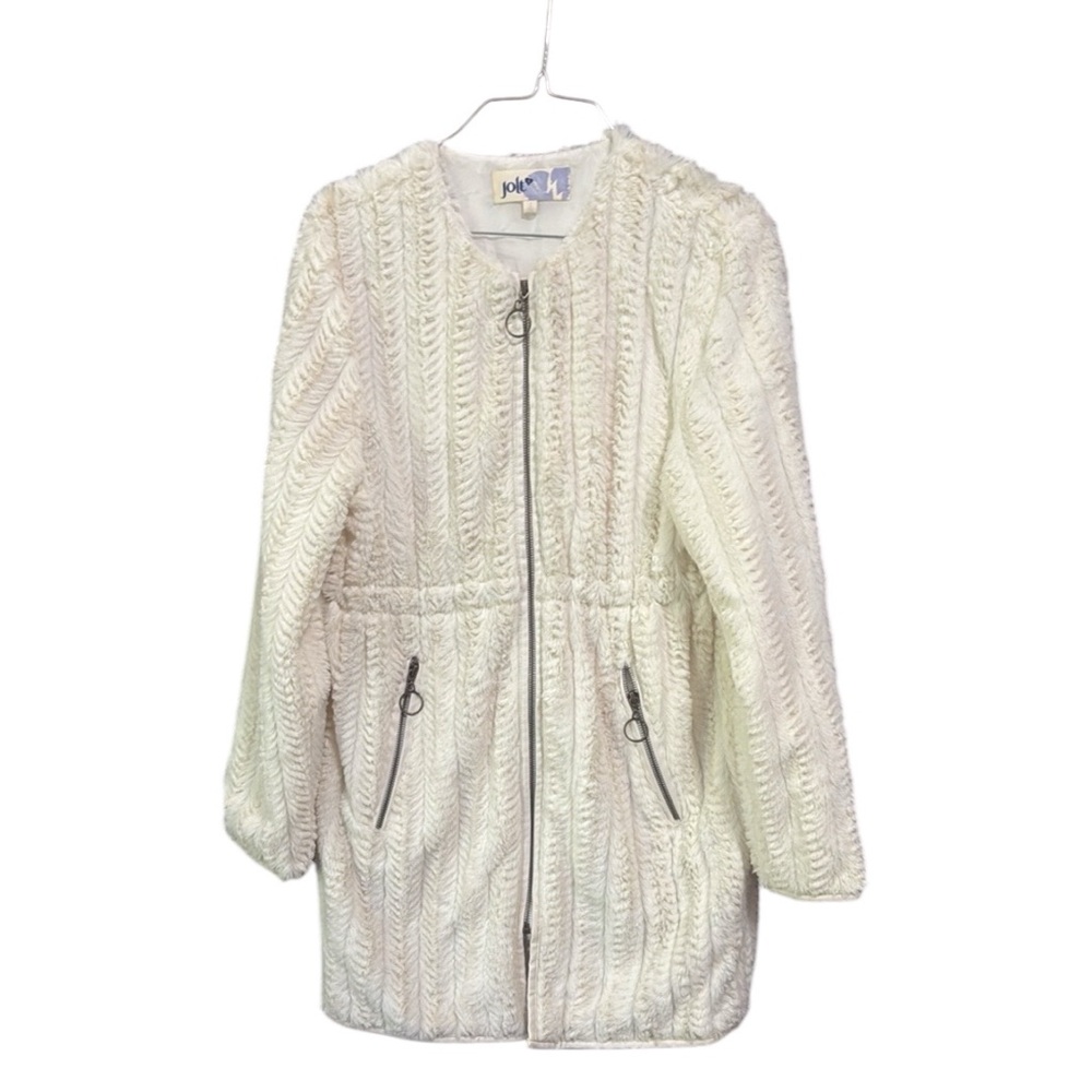Cream Faux Fur Jolt Jacket Women's Large